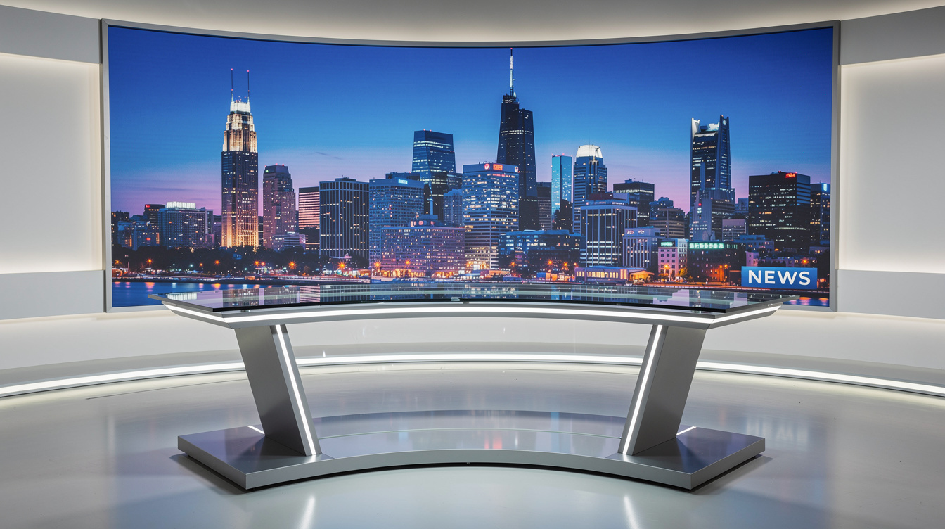 Television news presenter desk set